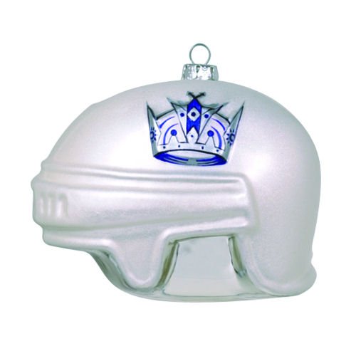 Pack of 2 NHL Los Angeles Kings Glass Hockey Helmet Christmas Ornaments