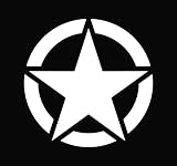 Military Star WW2 AM_1 Die Cut Vinyl Decal Sticker 5" White