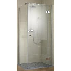 Schulte D640106-5 41 500 02 32 01 Dreht�r f�r Nische MasterClass, Anschlag links, Scharnier Halbkreis innen b�ndig, Griff Rund, H2000 x B900 mm, 6-mm-ESG Echtglas Klar hell inklusive Fixil, chromoptik