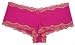 Levusha Fashions Ladies Panties Fine Nylon Spandex With Cross Dye Lace Cheeky, X Large, Raspberry Rose