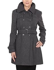 Apparel: Alpine Swiss Keira Womens Gray Wool Double Breasted Belted Trench Coat 2XL - alpine swiss