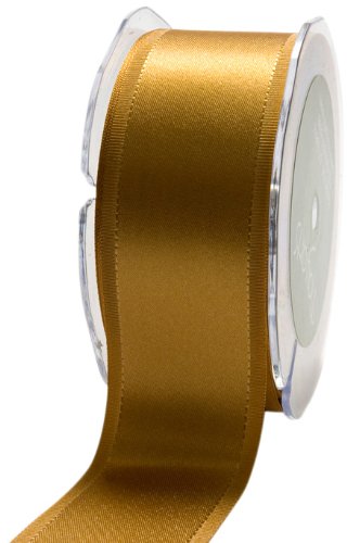 May Arts 1-1/2-Inch Wide Ribbon, Gold Satin