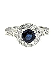 1.65 ct White Gold Sapphire & Diamond Ring 14 kt