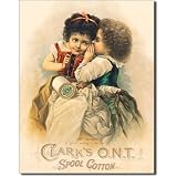 Clarks ONT Spool Cotton Retro Vintage Tin Sign