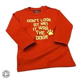 It Was The Dog!! Baby/Kids Red T Shirt L/S,6-12 months