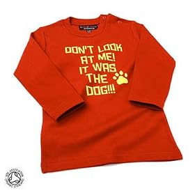 It Was The Dog!! Baby/Kids Red T Shirt L/S,6-12 months