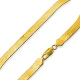 14K Gold Plated Silver Herringbone Chain Necklace 9.0mm (16