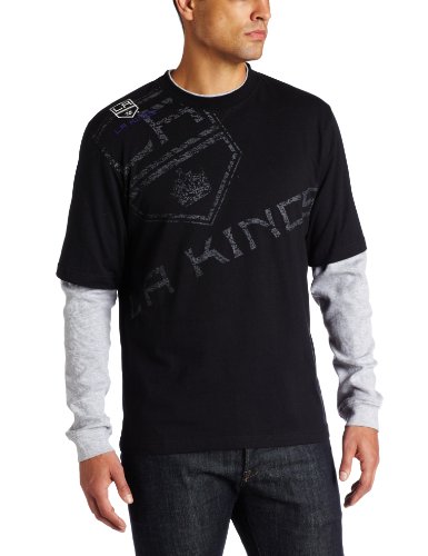 NHL Mens Los Angeles Kings Scrimmage Splitter Long Sleeve Tee (Black, X-Large)