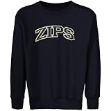 Akron Zips Youth Navy Blue Arch Applique Crew Neck Fleece Sweatshirt
