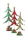 3 Mod Holiday Whimsical Glittered Table Top Christmas Trees 21.5