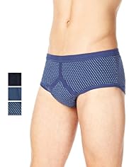 3 Pack Classic Pure Cotton Cube Design Briefs