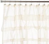 Carnation Home Fashions Carmen Crushed Voile Fabric Shower Curtain, Ivory Carnation Home Fashions Carmen Crushed Voile Fabric Shower Curtain, Ivory