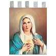 Church Banner - Immaculate Heart of Mary - Cotton Canvas with Archival Inks and UV Coating - Border Rings for Rod Hanging. Print Size 24"x36"