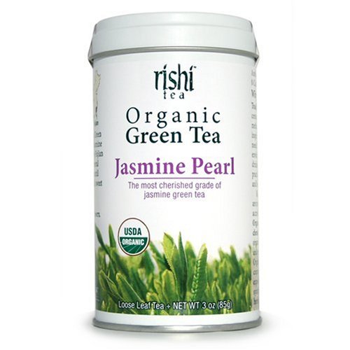 Rishi Tea Organic Jasmine Pearl Loose Tea, 3-Ounce Tin (Pack of 2)