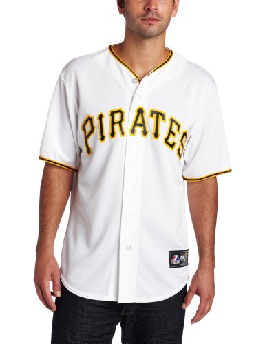 MLB Men's Pittsburgh Pirates Andrew Mccutchen White Home Short Sleeve 6 Button Synthetic Replica Baseball Jersey Spring 2012  (White, Large)
