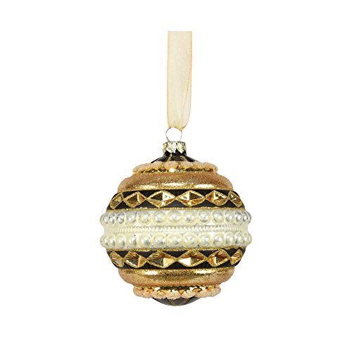 Sage & Co. XAO16918GD Glass Pattern Ball Ornament, 3.5-Inch Sage & Co. XAO16918GD Glass Pattern Ball Ornament, 3.5-Inch