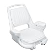 Moeller Heavy Duty Extra-Wide Offshore Boat Helm Seat, Cushion, and Mounting Plate Set (22" x 21" x 18.38", White)