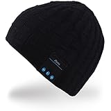 Mydeal Washable Bluetooth Music Hat Winter Warm Soft Knitted Trendy Short Skully Beanie Cap W/ Wireless Headphone Headset Earphone Mic Hands Free for Excrise Gym Sports Fitness Running Skiing - Black