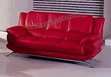 Modern Contemporary Red Leather Sofa