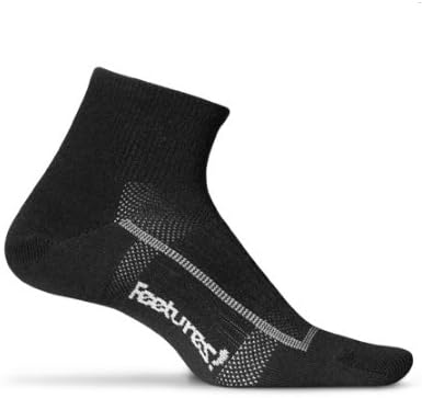 Feetures Light Quarter Sock - Black - Medium