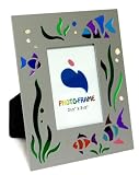 Small Silver Tropical Fish Picture Frame - Holds a 2.5 x 3.5 Photo