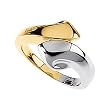14K Two-Tone Gold Fashion By-Pass Ring