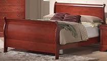 Hot Sale Coaster Fine Furniture 200431q Louis Philippe Style Sleigh Bed, Queen, Cherry Finish