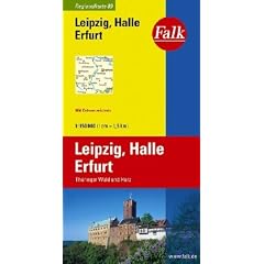 Falk Regionalkarte Leipzig - Halle - Erfurt 1:150 000 Th�ringer Wald und Harz