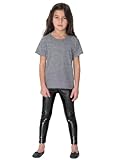 American Apparel Kids Shiny Leggings - Lamé Black / 4 Years