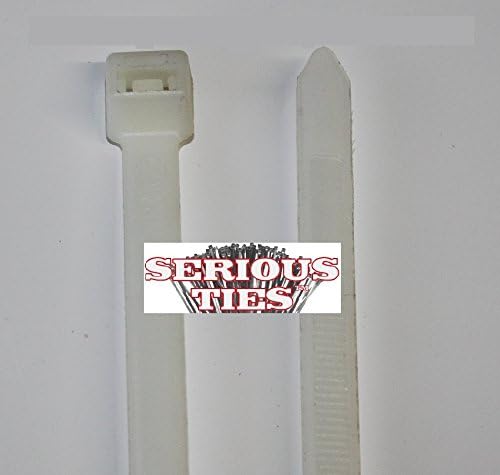 Serious Ties - 8 Inch Moderate Duty Cable Ties - 120 Pound Tensile Strength - UV Resistant Black or Natural Color - Various Package Sizes (25 Pack, Natural)