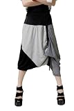 ELLAZHU Baggy Genie Harem Hippie Hip-hop Yoga Aladdin Boho Gypsy Capri Short Pants Trouser Onesize