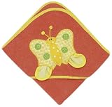 Mullins Square Butterfly Hooded Orange Towel with Washcloth