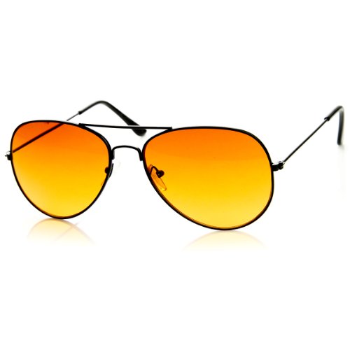 zeroUV - Driving Lens Blue Block Classic Metal Aviator Sunglasses