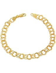 14 Karat Yellow Gold Round Link Charm Bracelet (6.9mm, 7 inch)