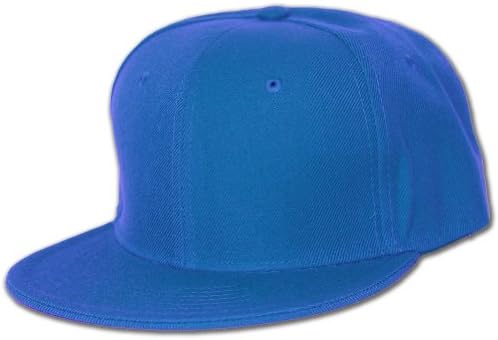New Blank Baseball Flat Bill Fiited Hat Cap - Royal Blue
