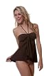 Ocean Breezes Collection: Solid Brown Drape Front Tankini Top (Top Only)