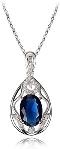Dasion European And American Fashion Jewelry Hollow Out Color Zircon Necklace Clavicle(Blue)