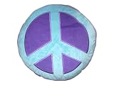 Peace Sign Plush Pillow - Blue/Purple