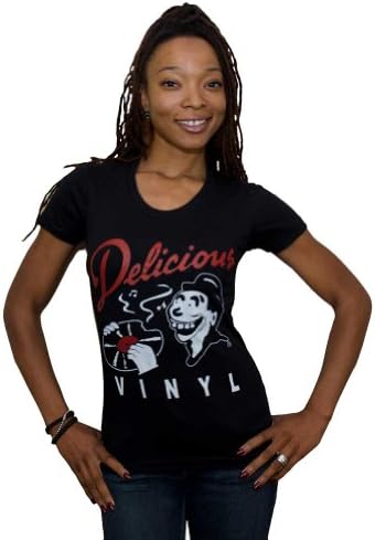 Delicious Vinyl Women's Classic DV Logo T-shirt - M Black