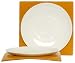 Arched Mango Yellow Layered Glass Tray with Porcelain Plate 8.25"D