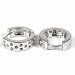 Jewelry : Sterling Silver Huggie Hoop Earrings with Clear CZ - Size: 6mm x 17mm