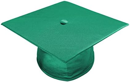 Apparel Group Big Boys' Shiny Emerald Green High School Cap (9.4" x 9.4")