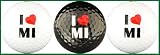 I Love Michigan Golf Balls w/ Red Heart
