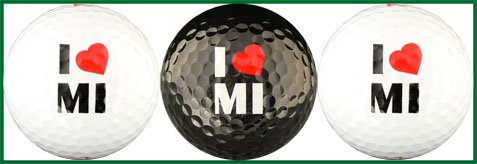 I Love Michigan Golf Balls w/ Red Heart