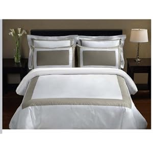 10-PC Taupe  White Queen size Hotel Down Alternative Bed
