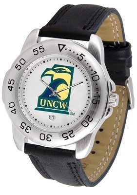 North Carolina (Wilmington) Seahawks Suntime Mens Sports Watch w/ Leather Band