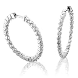 18k White Gold Inside-Out Hoop Huggies Diamond Earrings (GH, SI, 1.50 carat)