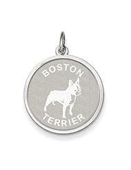 Sterling Silver Boston Terrier Disc Charm