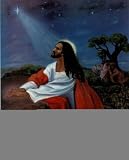 Black Jesus Christ Kneeling religious Print Poster - 13x19