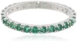 10k Gold 2mm Round Created Emerald Eternity Ring